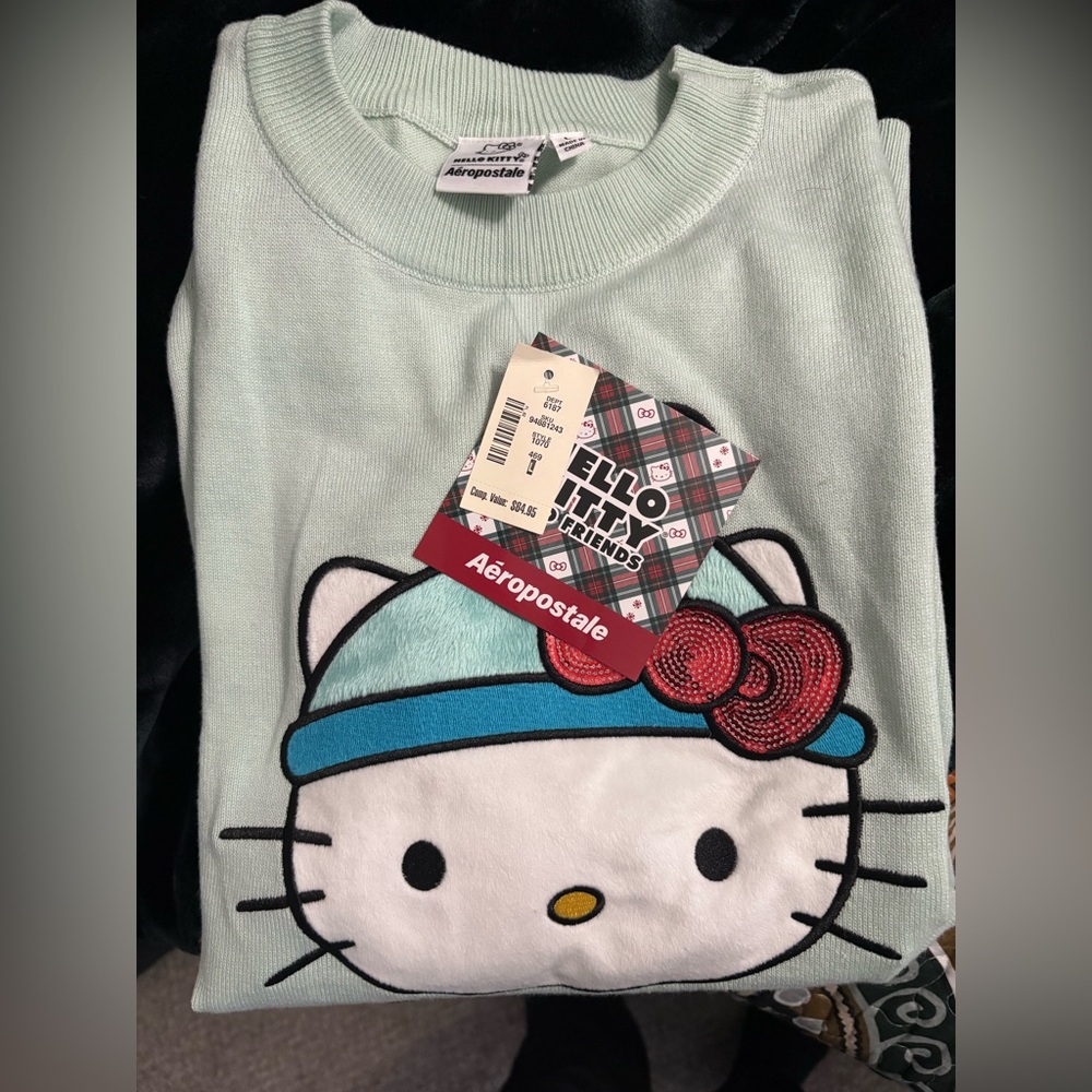 Aeropostale Mint Green Hello Kitty Sweater